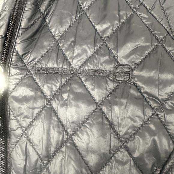 Free Country Charcoal Quilted Hooded Jacket Size M 100% Nylon - Picture 7 of 16